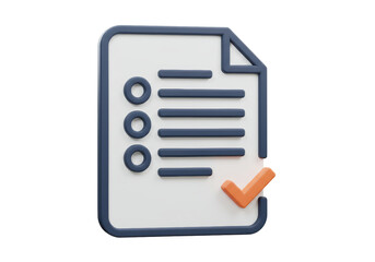 Isolated Checklist Document with a Check Mark