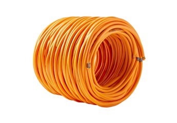 Coiled orange flexible tubing