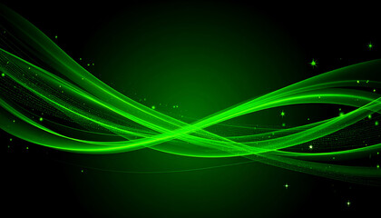 Naklejka premium Green Abstract Waves Background.