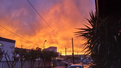 sunset over the river