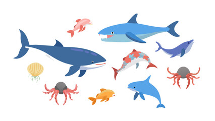 Fototapeta premium set of fish