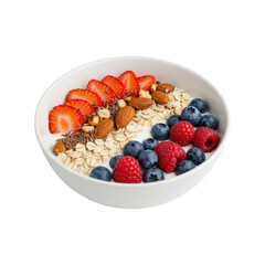 Healthy breakfast bowl with fresh berries yogurt granola almonds and flax seeds for a nutritious start to the day