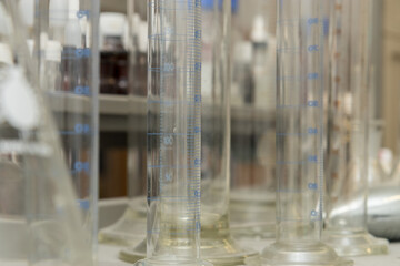 Close up detail of a scientist working with substances in a laboratory.