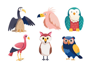 Fototapeta premium set of cartoon birds