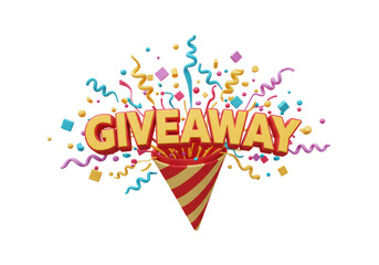 Isolated Exploding Giveaway Confetti Cone for Promotional Events