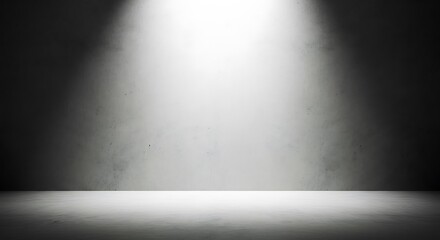 Spotlight on a concrete floor and wall dark background