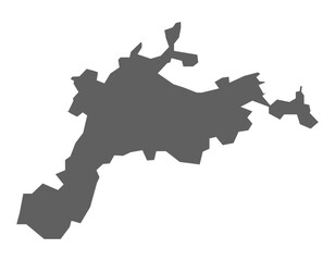 Chittoor district flate gray map Andhra pradesh, india