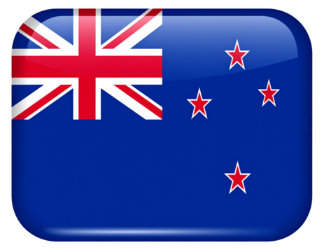 Square Vector Icon of New Zealand Flag with Crisp Colors, Isolated on Transparent Background