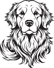 Fototapeta premium Dog Outline Silhouette Vector – Minimal Line Art on White Background for Pet Logos and Design Projects