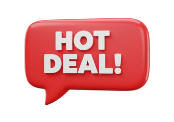 Isolated Hot Deal Speech Bubble Emphasizing Limited-Time Offers