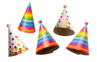Colorful birthday cap isolated on white background