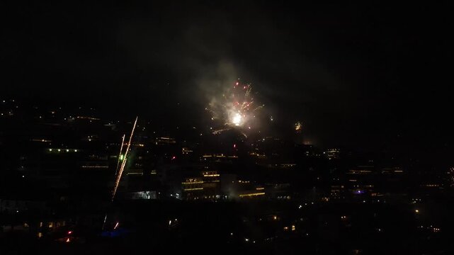 Drone footage of Naples New Year's Eve fireworks &ndash; Capodanno Napoli