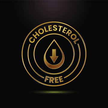 Elegant Gold Cholesterol Free Symbol Representing Health and Wellness in a Modern Style