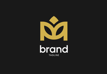 Modern letter m logo with diamond shape for branding