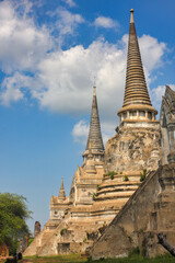 Fototapeta premium Wat Phra Si Sanphet (Holy Temple) - the most sacred temple in the former Royal Palace in the ancient capital of Ayutthaya, Thailand, 18th century.