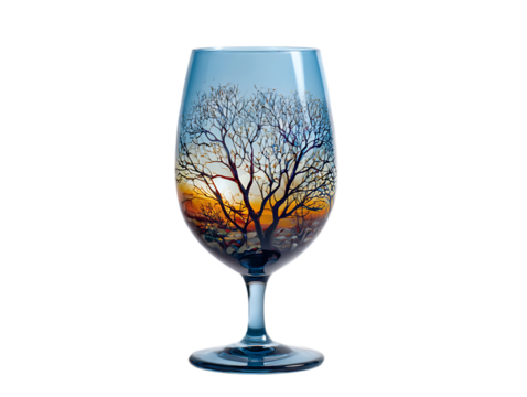 Twilight Vineyard Glass Luxury Sip Experience Vector