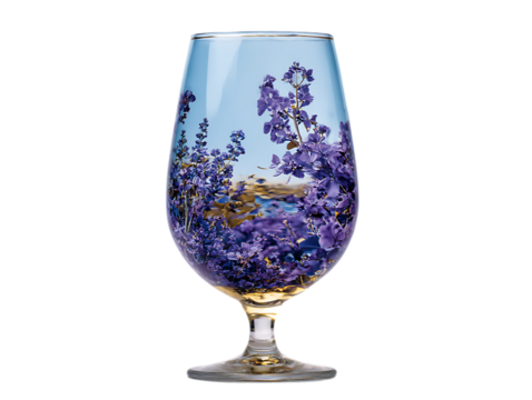 Twilight Vineyard Glass Luxury Sip Experience Vector