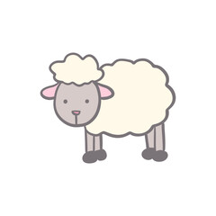 cute hand drawn sheep doodle. perfect for children flash card, birthday invitation decoration, education, stickers for journaling or wall art