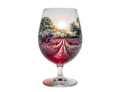 Twilight Vineyard Glass Luxury Sip Experience Vector