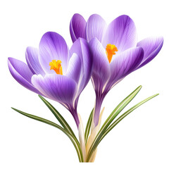 Fototapeta premium Crocus on transparent background