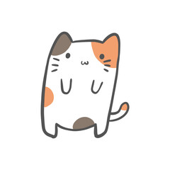 cute hand drawn funny cat doodle. perfect for children flash card, birthday invitation decoration, education, stickers for journaling or wall art