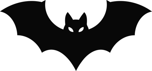 Fototapeta premium Silhouette of a bat flying on a white background perfect for halloween themed designs and spooky illustrations