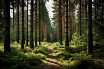 Fototapeta premium Pine tree nature forest landscape.