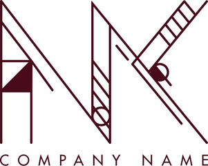 Minimalist NY Circular Monogram Logo Design with Bold Lines and Elegant Style