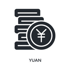 Fototapeta premium Yuan Icon Glyph Style. Vector Illustration For Graphic Design