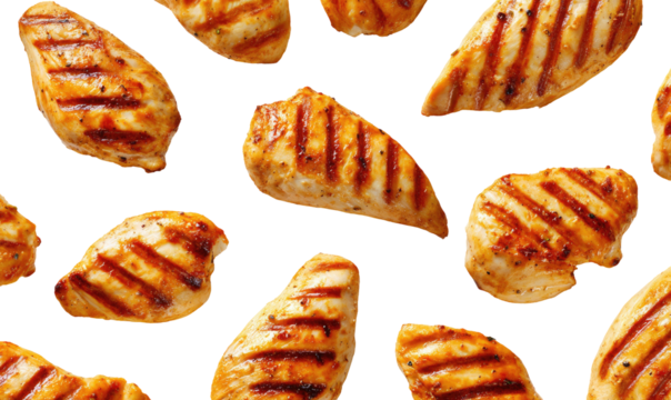 Grilled chicken breast, close-up, pattern