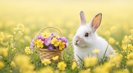 Fototapeta premium Bunny with a basket