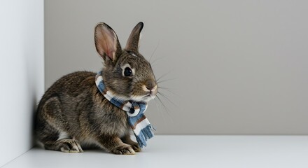 Obraz premium rabbit on a grey background