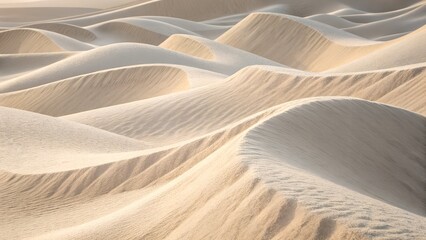 Golden Sand Dunes in Desert Landscape – Natural Patterns and Tranquil Scenery