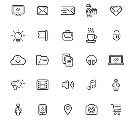 Modern Simple Set Of Vector Thin Line Icon Pack Design PNG, Icon set png, icon pack