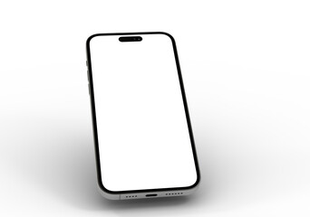 High-quality image of a modern smartphone with a blank screen, perfect for app presentations or website mockups.