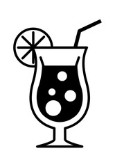 A refreshing cocktail with bubbles, garnished with a slice of lime, perfect for summer enjoyment.