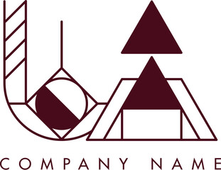 Minimalist UA Circular Monogram Logo Design with Bold Lines and Elegant Style