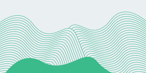 Obraz premium green line Abstract wavy background. Thin line on white.