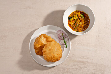 Puri and Bhaji / Black eyed Beans / Black Channa


