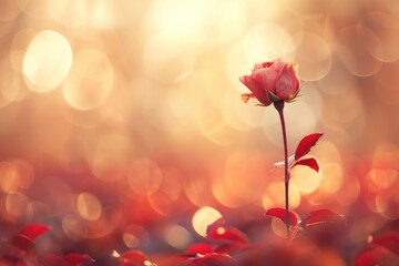 Obraz premium Rose goal color bokeh backgrounds sunlight outdoors.