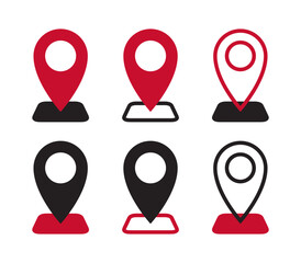 Pin Location icons. Point of location badges