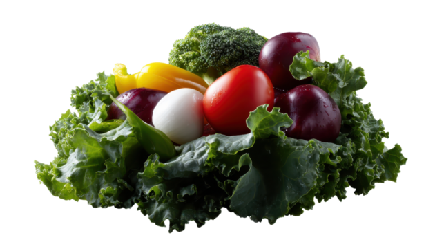 Produce plant concept Fresh produce from plant includes vibrant vegetables like lettuce, tomatoes, and broccoli, perfect for healthy meals