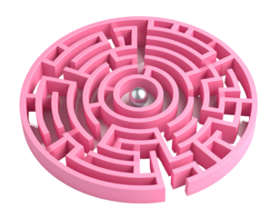 Pink 3D Maze Illustration