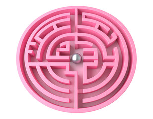 Pink 3D Maze Illustration