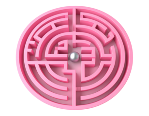Pink 3D Maze Illustration