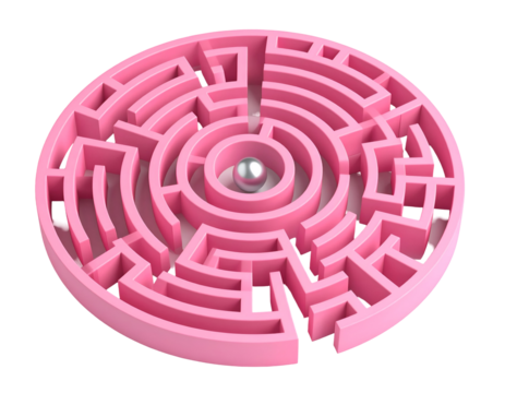 Pink 3D Maze Illustration