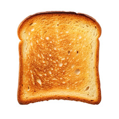 Golden brown toasted bread slice isolated on transparent background