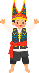 Boy wearing traditional Indonesian clothes