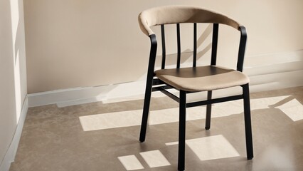 Contemporary Wooden Chair on Sunny Floor