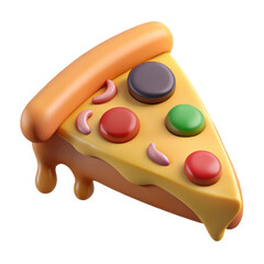Delicious pizza slice with toppings illustration for food lovers and pizza enthusiasts design art 3d